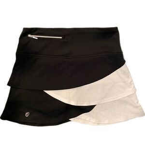 GG Blue Collection Skort - XS black /cream tiered , polyester spandex
